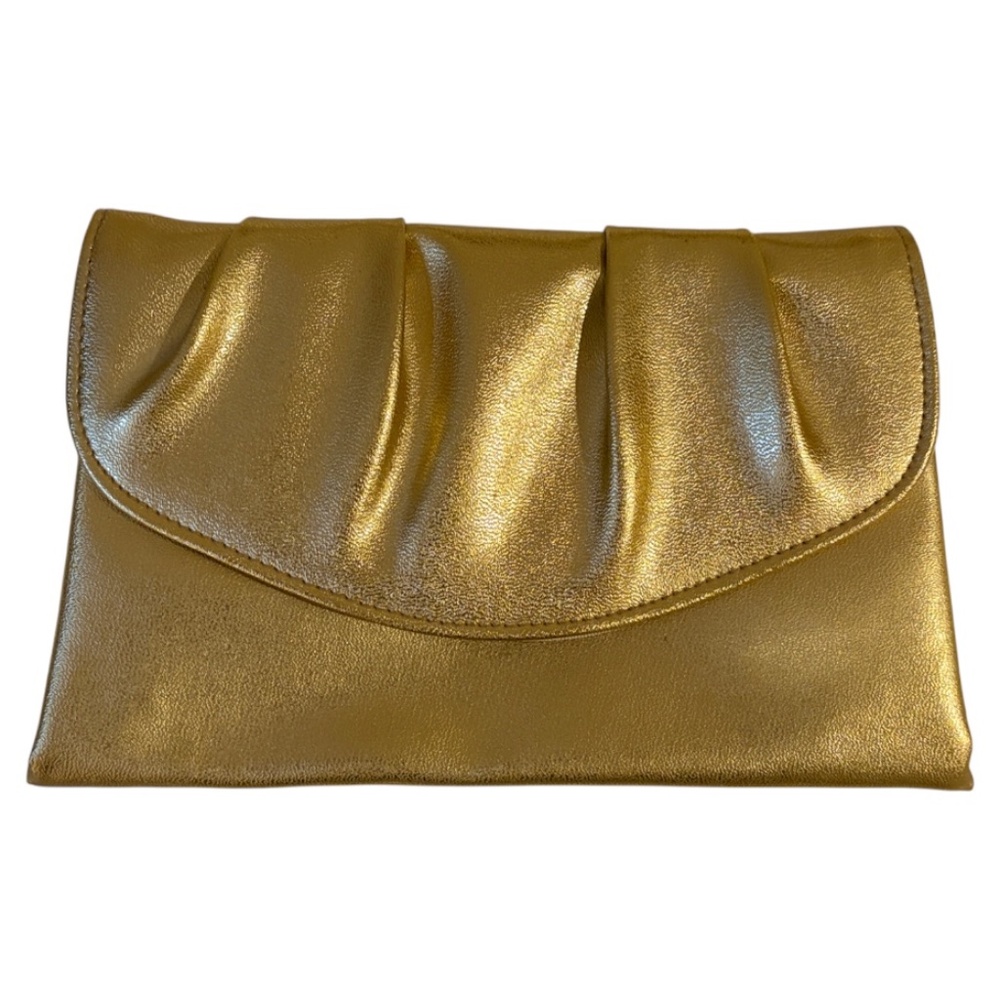 Gold Metallic Clutch Evening Bag, Mini – 9” x 6” – Great Condition